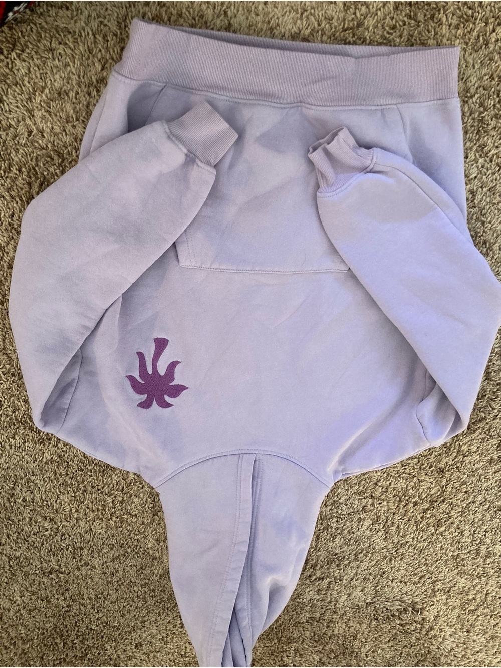 Lavender Hooded Puffer Sweatshirt - Women's Lightweight Pullover